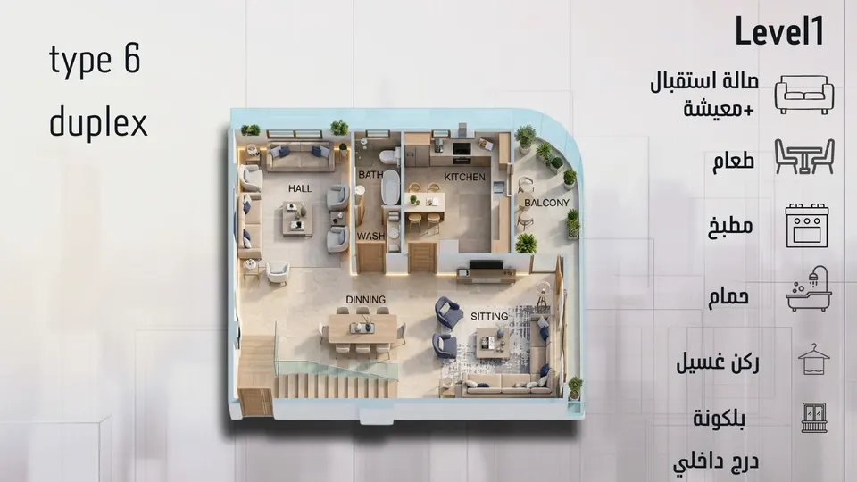 Type 6 duplex — Level 1