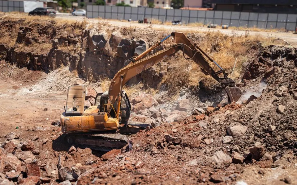 Excavation and earthworks at a site